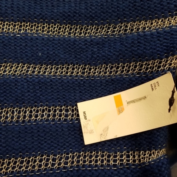 Striped Cobalt Blue and Silver Ashford Sweater - Picture 6 of 7